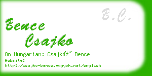 bence csajko business card